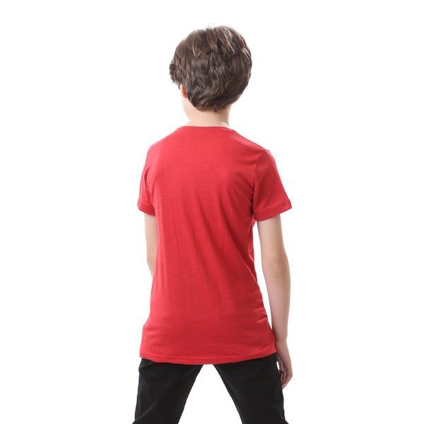 Boys Printed Pattern Slip on T-Shirt - Red