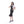 Casual Sleeveless Dress With Front Slit - Black