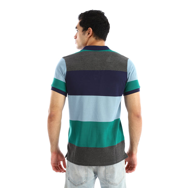 Color Block Half Sleeve Polo Shirt