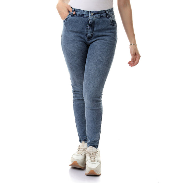 Fashionable Acid Push Up Light Blue Slim Jeans