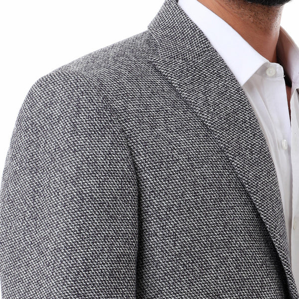 elegant slim notched lapel blazer - heather light grey