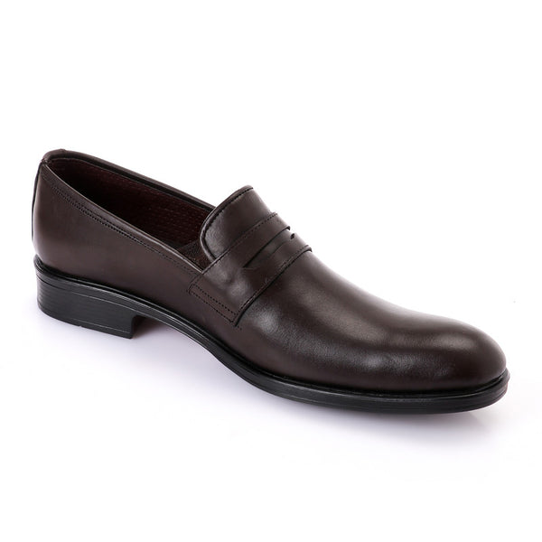 plain elegant classic shoes - dark brown