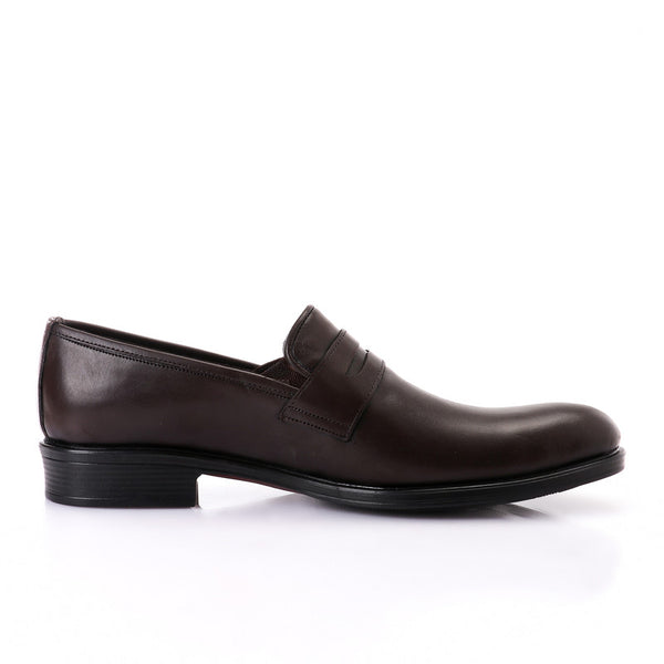 plain elegant classic shoes - dark brown