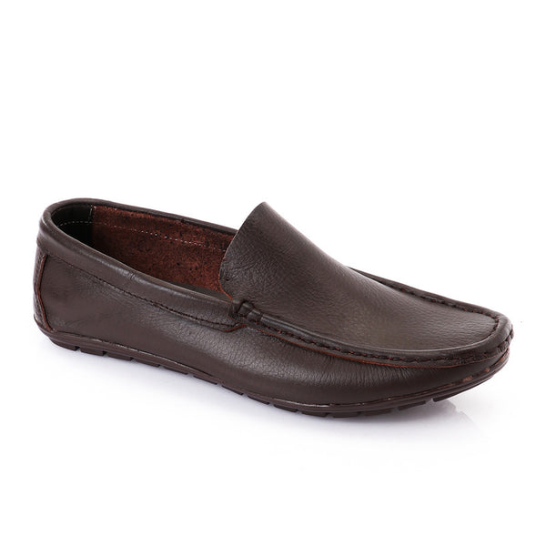 simple trendy slip on loafer - dark brown