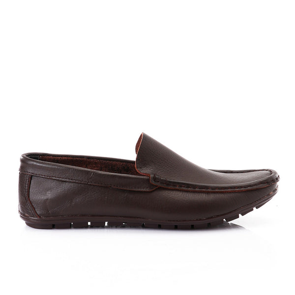simple trendy slip on loafer - dark brown