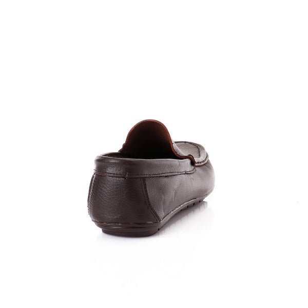 simple trendy slip on loafer - dark brown