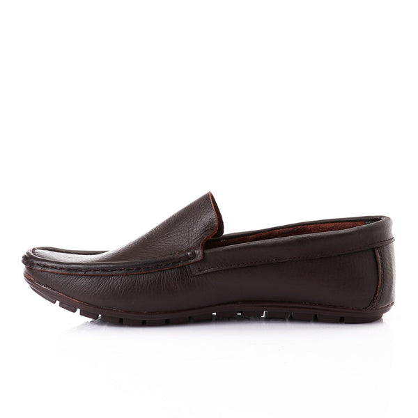 simple trendy slip on loafer - dark brown