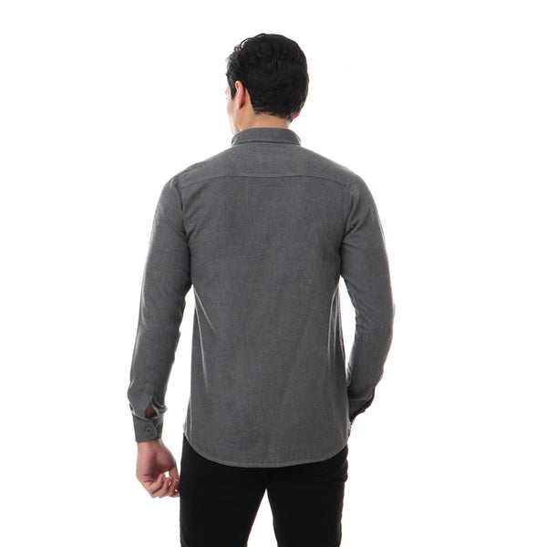 full buttoned long sleeves shirt - grey