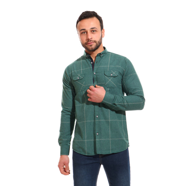 Winter Plaids Cotton Shirt - Green