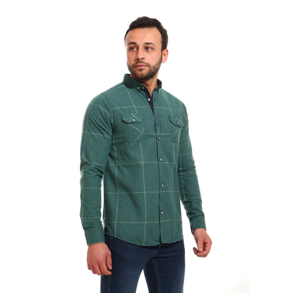 Winter Plaids Cotton Shirt - Green