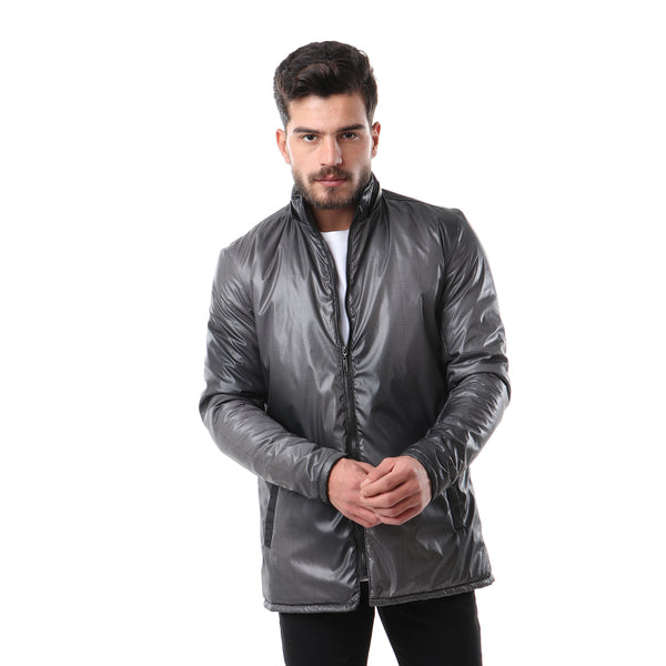Fashionable Zipper Jacket - Dark Grey