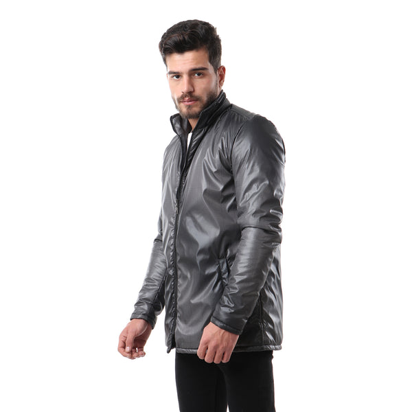 Fashionable Zipper Jacket - Dark Grey