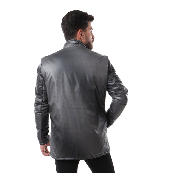 Fashionable Zipper Jacket - Dark Grey