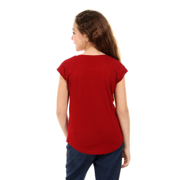 wonder woman printed t-shirt    dark red