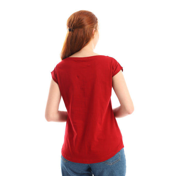 wonder woman printed t-shirt for women   dark red
