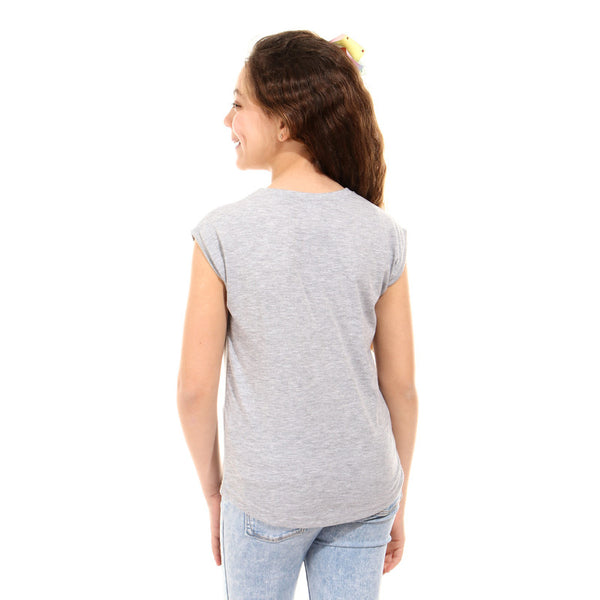 simpa printed t-shirt   light grey