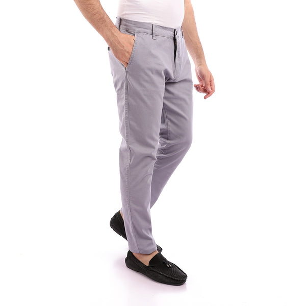 Gabardine Grey Casual Pants