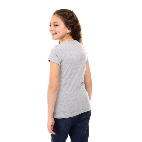 girls power short sleeves girls t-shirt - grey