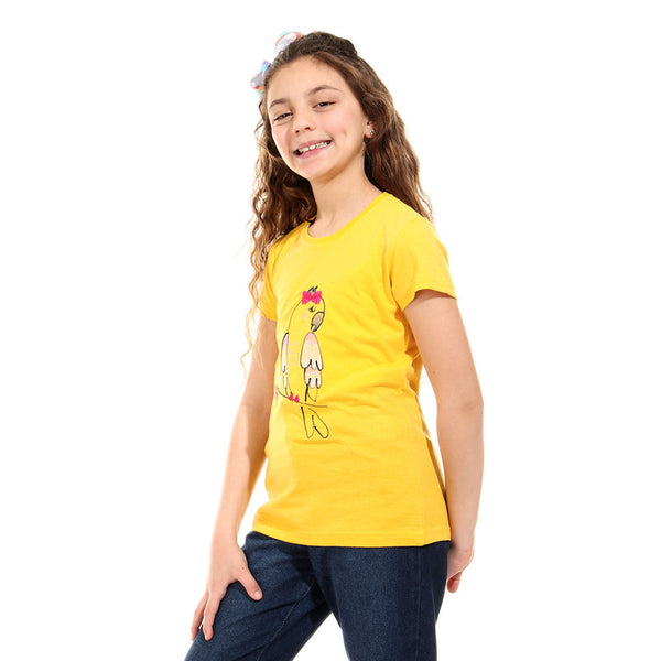 girls regular fit comfy t-shirt - dark yellow