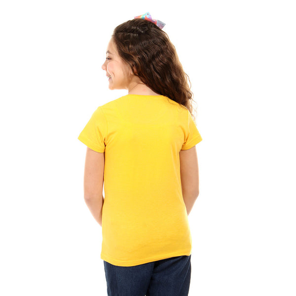 girls regular fit comfy t-shirt - dark yellow