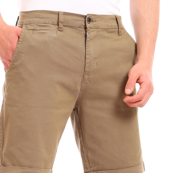 regular fit gabardine summer short - olive