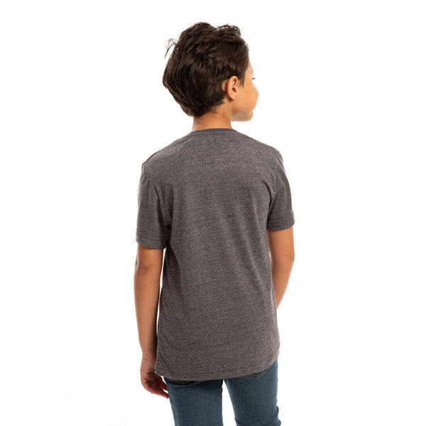 boys heather charcoal printed palms cotton tee