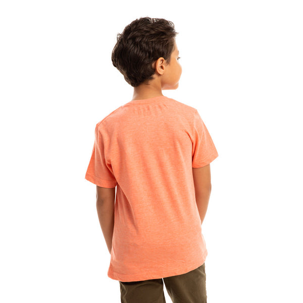 boys heather coral say what printed tee