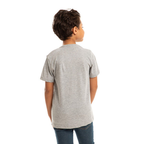 boys break the rules heather grey round tee