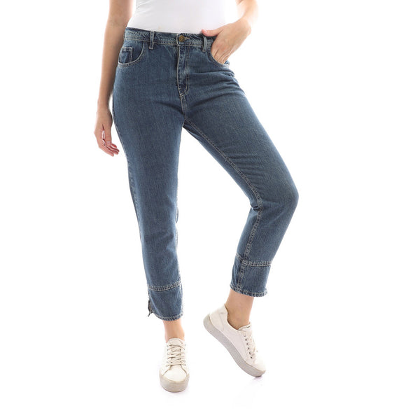 Trendy Solid Greenish Blue Boyfriend Jeans