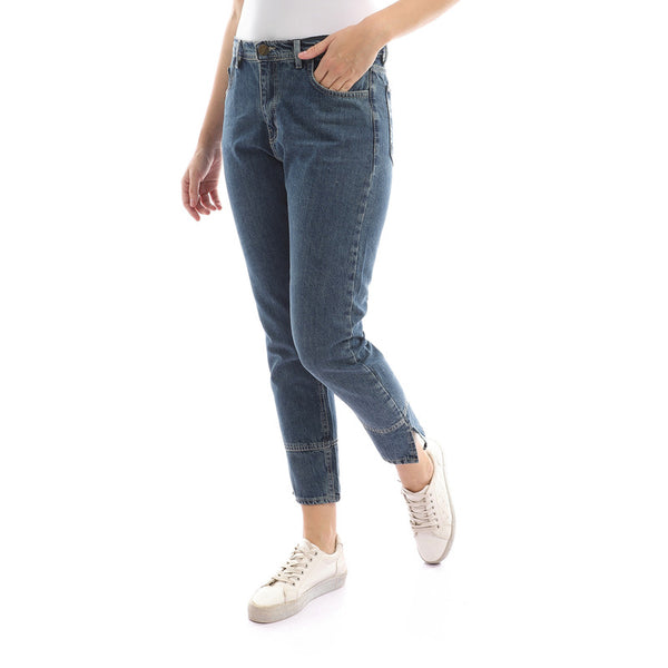 Trendy Solid Greenish Blue Boyfriend Jeans