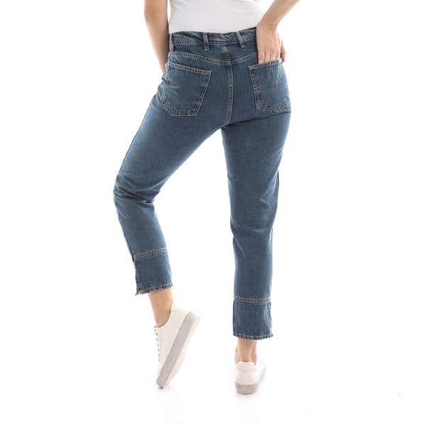 Trendy Solid Greenish Blue Boyfriend Jeans
