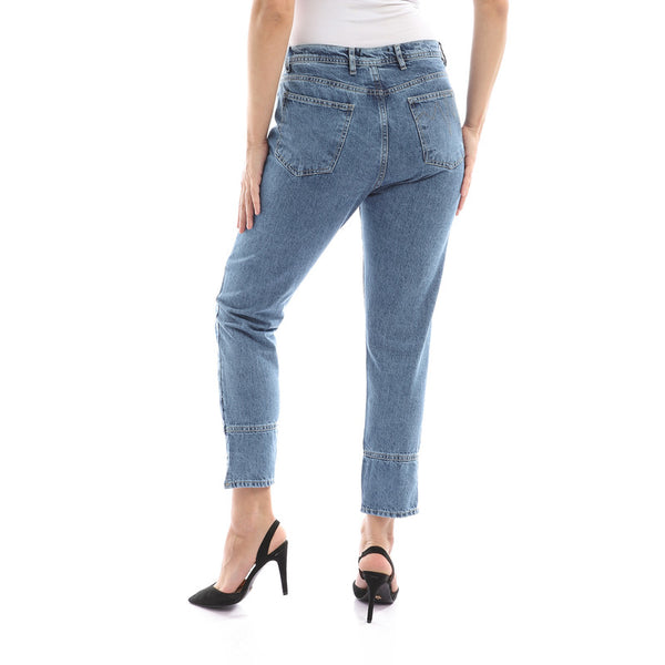Trendy Solid Stone Wash Boyfriend Jeans