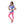 Cute Girls Pajama Set With Cartoon Pattern - Pink & Coral Blue