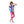 Cute Girls Pajama Set With Cartoon Pattern - Pink & Coral Blue