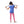 Cute Girls Pajama Set With Cartoon Pattern - Pink & Coral Blue