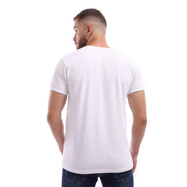 Side Stitch Pique White T-Shirt