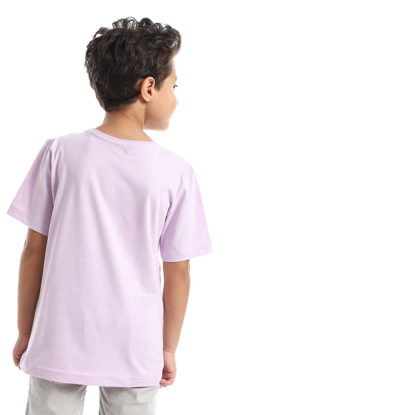 Boys Printed :Good Vibes" Short Sleeves Lilac Tee