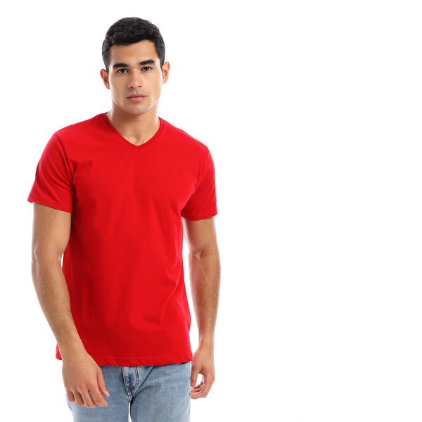 basic-v-neck-comfy-t-shirt-red