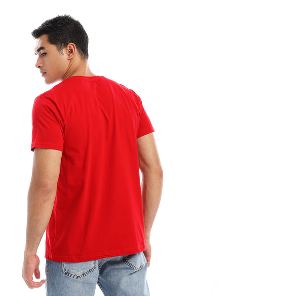 Basic V-Neck Comfy T-Shirt - Red