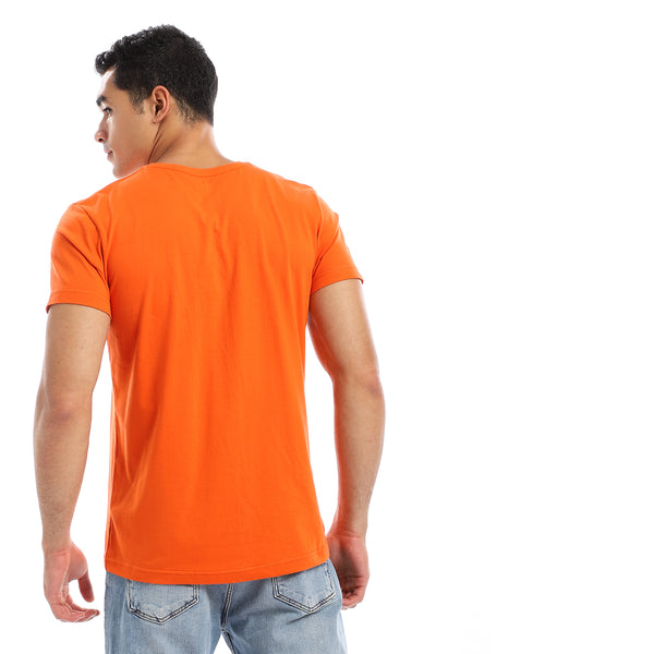 Basic V-Neck Comfy T-Shirt - Orange