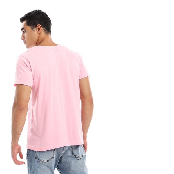 Basic V-Neck Comfy T-Shirt - Pink
