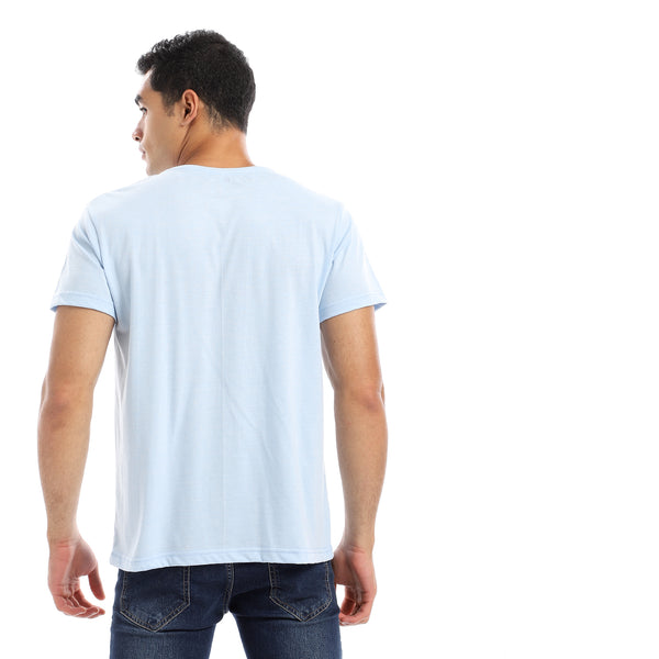 Basic V-Neck Comfy T-Shirt - Light Blue