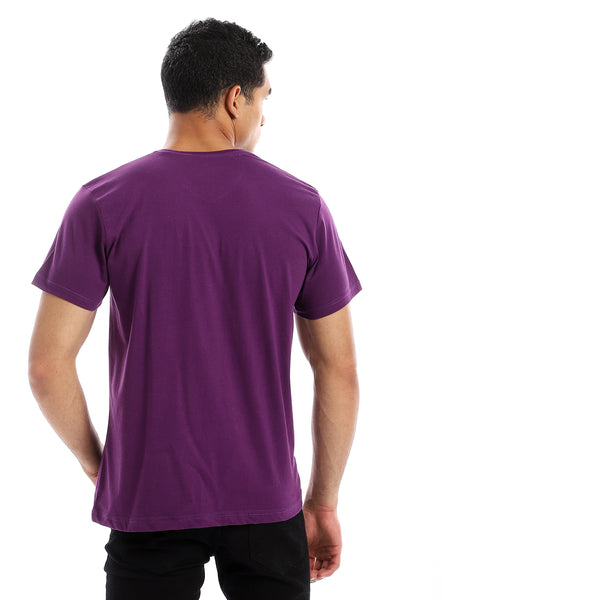 Basic V-Neck Comfy T-Shirt - Purple