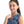 Girls Sleeveless V-Neck Tie Dye Top - Steal Blue