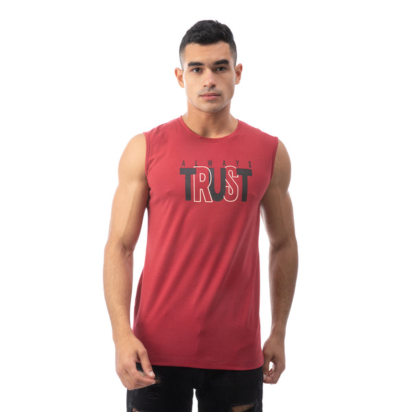 Printed Always Trust Comfy Tank Tops - Marron