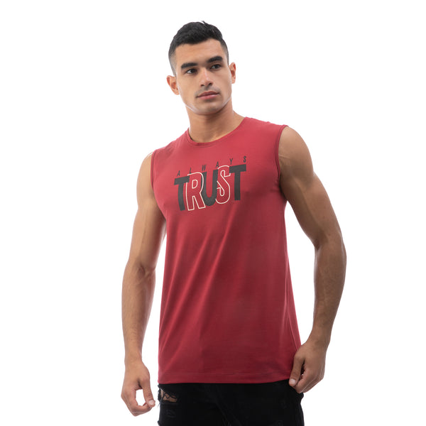 Printed Always Trust Comfy Tank Tops - Marron