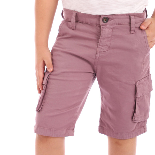 Side Pockets Casual Electric Cashmere Gabardine Shorts