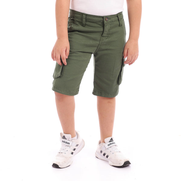side_pockets_casual_olive_gabardine_shorts