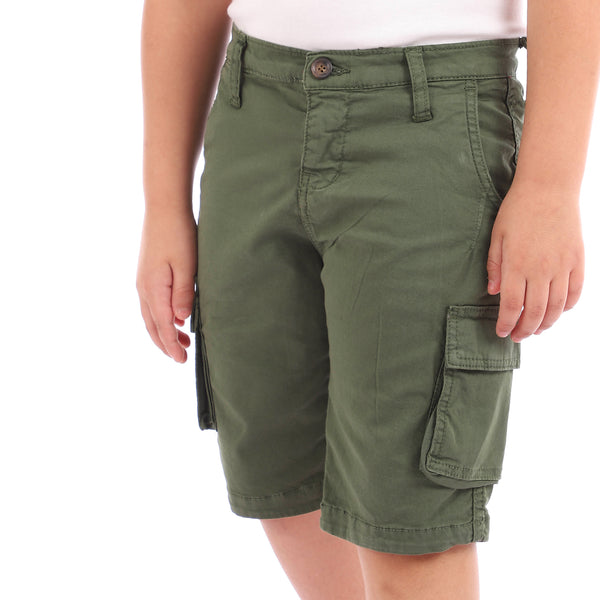 side_pockets_casual_olive_gabardine_shorts