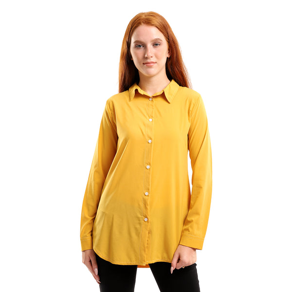 Trendy Plain Shirt - Mustard